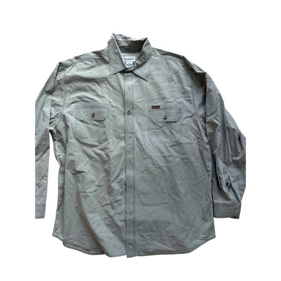 Carhartt Other - Carhartt Men’s XL Button Down Shirt 100% Cotton Woven Workwear Utility Green